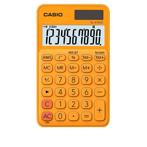 CASIO SL-310UC-RG CALCOLATRICE A 10 CIFRE COLORE ARANCIONE