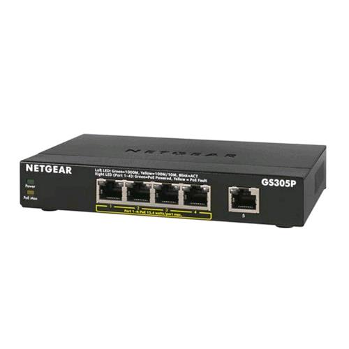 NETGEAR GS305P SWITCH 5 PORTE GIGABIT DI CUI 4 POE 