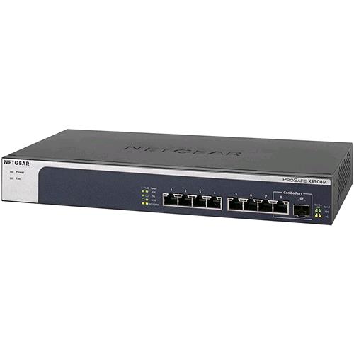NETGEAR XS508M-100EUS SWITCH NON GESTITO 7 PORTE LAN RJ-45 10/100/1000Mbps 1 SLOT SFP+ COLORE GRIGIO