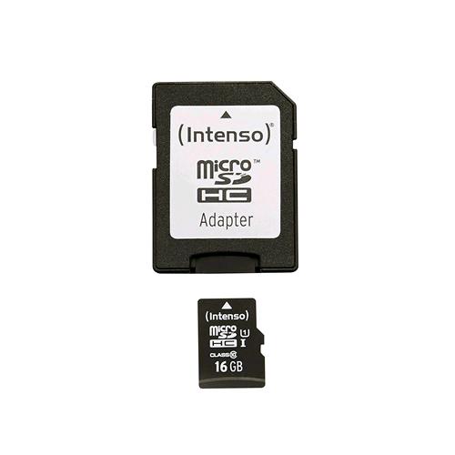 INTENSO MICRO SDHC 16GB CLASSE 10 CON ADATTATORE 