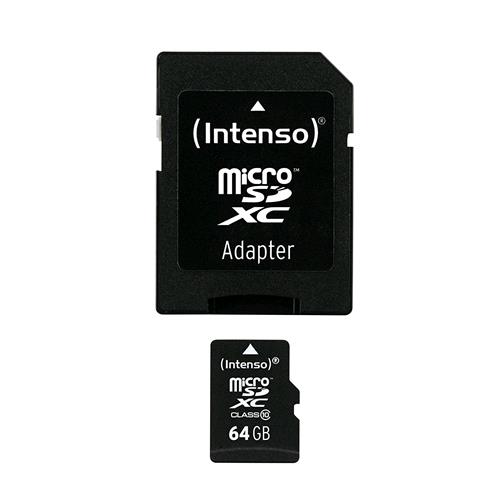 INTENSO MICRO SDHC 64GB CLASSE 10 CON ADATTATORE 