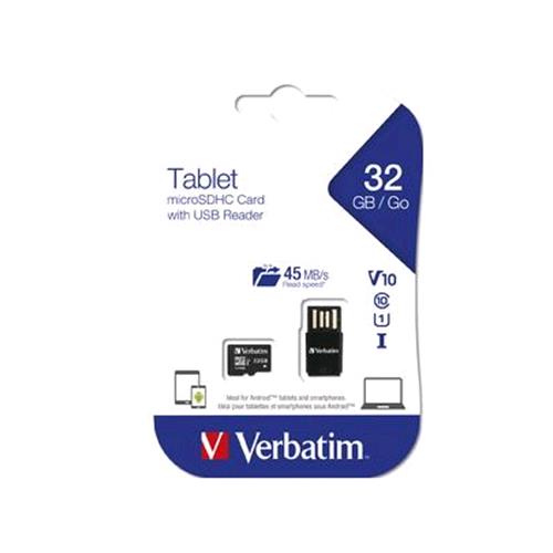 VERBATIM MICRO SDHC 32GB CLASSE 10 + LETTORE USB