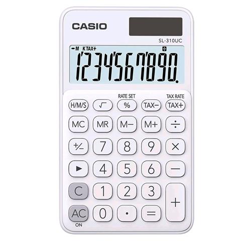 CASIO SL-310UC-WE CALCOLATRICE TASCABILE 10 CIFRE COLORE BIANCO