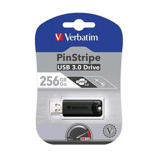 VERBATIM PINSTRIPE 256GB CHIAVETTA USB-A 3.1 NERO