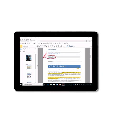 MICROSOFT SURFACE GO 10" 4415Y 1.6 GHz 256GB RAM 8GB WI-FI 4G LTE WIN 10 PROF ARGENTO