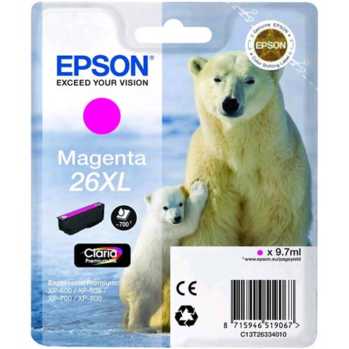 EPSON 26 XL CARTUCCIA INKJET MAGENTA 