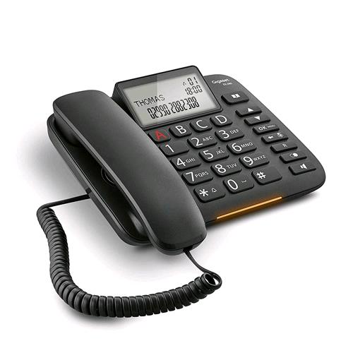 GIGASET DL 380 TELEFONO DA TAVOLO CON DISPLAY TASTI GRANDI NERO