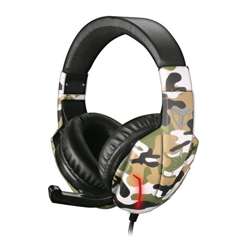 TECHMADE TM-FL1-CAMGR CUFFIE GAMING CON MICROFONO PER PC E CONSOLE CAMOUFLAGE GREEN