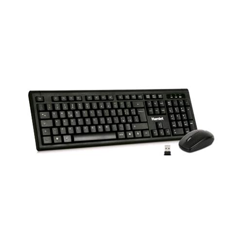 HAMLET XKKITAMICEW KIT MOUSE E TASTIERA WIRELESS LAYOUT ITALIANO 2.4 GHZ CON NANO RICEVITORE NERO