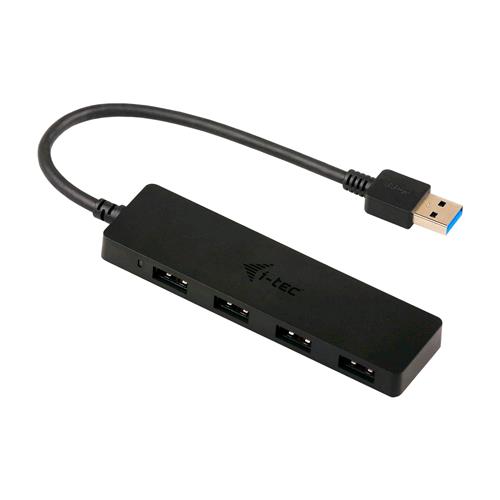 I-TEC U3HUB404 HUB USB PASSIVO 3.0 IN METALLO 4 PORTE PER NOTEBOOK ULTRABOOK TABLET PC WINDOWS E MAC SENZA ADATTATORE DI RETE NERO