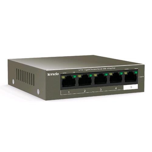 TENDA TEG1105P-4-63W SWITCH 5 PORTE LAN GIGABIT 10/100/1000M DI CUI 4 PORTE PoE (PoE 58 W)