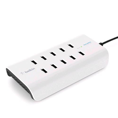 BELKIN B2B139VF CARICABATTERIA A 10 PORTE USB-A DA 2.4A RICARICA RAPIDA PROTEZIONE DALLE SOVRACORRENTI INTEGRATA  BIANCO