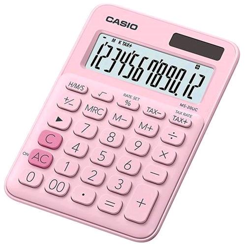 CASIO MS-20UC-PK CALCOLATRICE DA TAVOLO 12 CIFRE ROSA