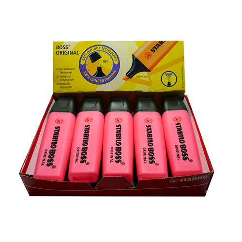 STABILO BOSS ORIGINAL EVIDENZIATORE ROSA 10 Pz