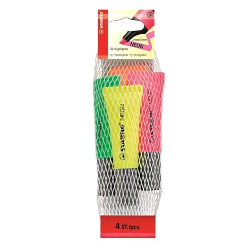 STABILO NEON EVIDENZIATORE COLORI ASSORTITI 4 Pz