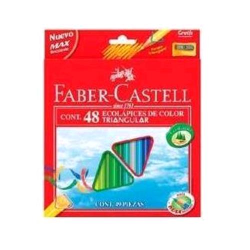 FABER CASTELL ECO PASTELLI TRIANGOLARI 3 mm COLORI ASSORTITI CONF. 48 Pz.