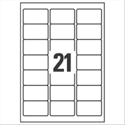 AVERY-ZWECKFORM L7560-25 CONF 525 ETICHETTE 38.1x63.5 ADESIVE TRASPARENTE OPACO
