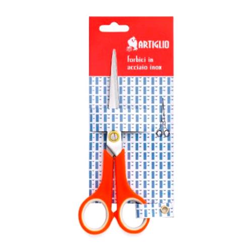 ARTIGLIO FORBICE PROFESSIONALE A PUNTA MANICO GOMMATO 17.8 CM COLORE ROSSO