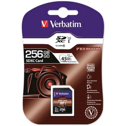 VERBATIM PREMIUM 256GB SDXC CLASSE 10 UHS-I
