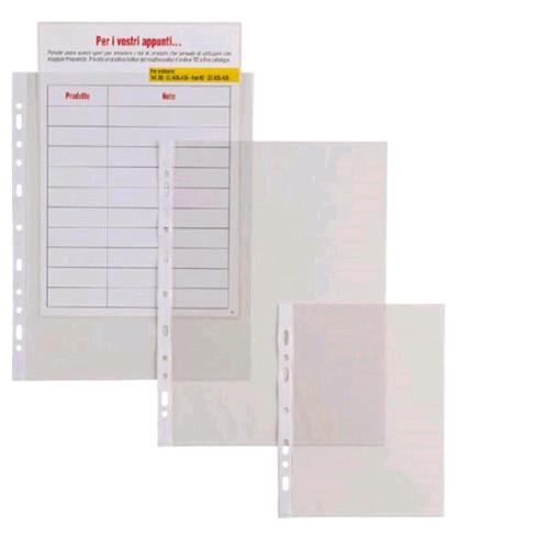 SEI ROTA ERCOLE BUSTE CON FORATURA UNIVERSALE IN PVC LISCIO CM 21X29.7 A4 TRASPARENTE CONF 25 Pz.