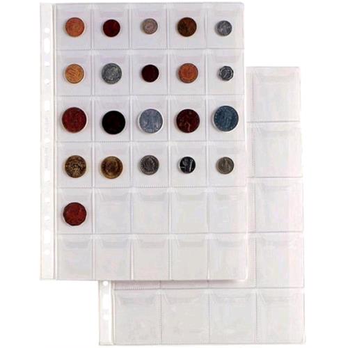 SEI ROTA ERCOLE BUSTE PORTA MONETE CON FORATURA UNIVERSALE IN PVC LISCO CM 21X29.7 A4 20 TASCHE DA CM 5X5.5 TRASPARENTE CONF 10 PZ.