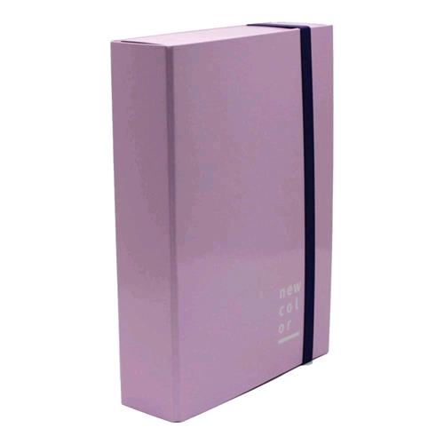 BREFIOCART NEW COLOR CARTELLE C/ELASTICO PIATTO IN CARTONCINO PLASTIFICATO 250X350MM A4 DORSO 10CM COL. ROSA