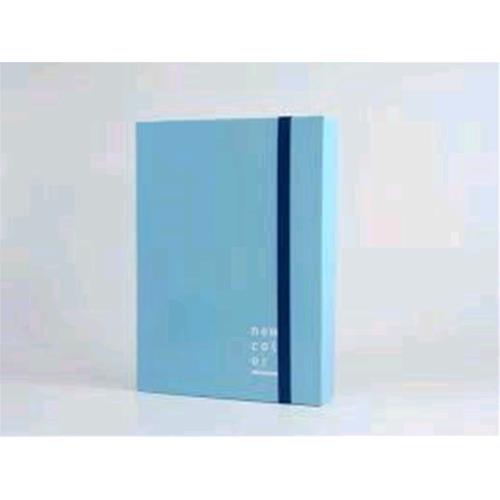 BREFIOCART NEW COLOR CARTELLE C/ELASTICO PIATTO IN CARTONCINO PLASTIFICATO 250X350MM A4 DORSO 7CM COL. AZZURRO