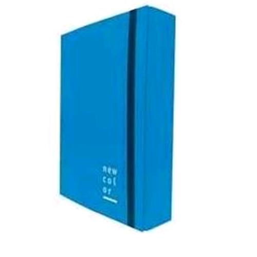 BREFIOCART NEW COLOR CARTELLE C/ELASTICO PIATTO IN CARTONCINO PLASTIFICATO 250X350MM A4 DORSO 3CM COL. BLU