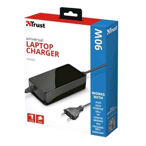 TRUST PRIMO ALIMENTATORE UNIVERSALE PER NOTEBOOK 90W COLORE NERO
