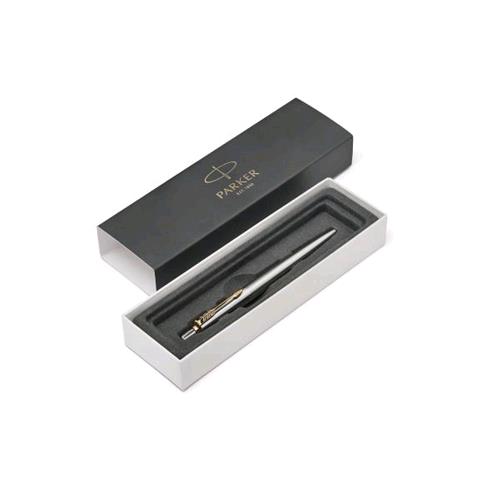 PARKER JOTTER STAINLESS STEEL CT PENNA A SFERA BLU PUNTA TONDA 1mm PUNTALE DORATO CONF REGALO