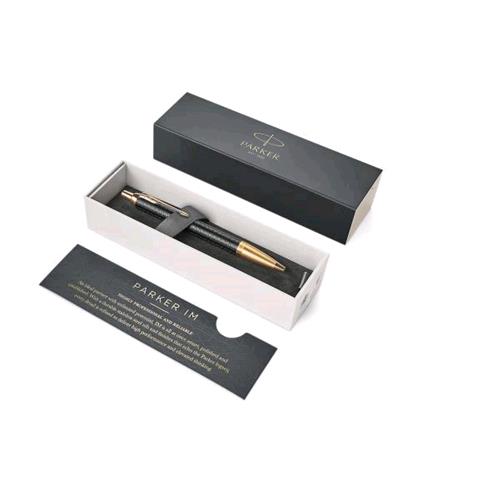 PARKER IM PREMIUM BLACK GOLD GT PENNA A SFERA A SCATTO NERO PUNTA TONDA 1mm CONF REGALO