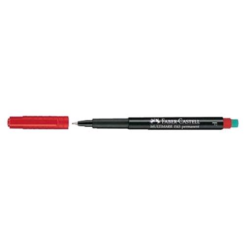 FABER CASTELL MULTIMARK MARCATORE PERMANENTE ROSSO  PUNTA CONICA 0.60 mm CONF 10 Pz.