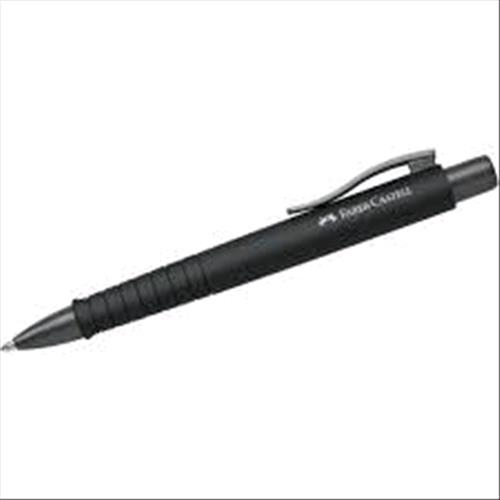 FABER CASTELL POLYBALL PENNA A SFERA A SCATTO INCHIOSTRO BLU FUSTO NERO CONF 5 Pz.