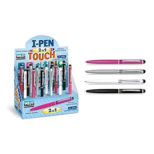 NIJI ESPOSITORE MINI PENNE 2 IN 1 INCHIOSTRO NERO 4 COLORI IN METALLO LACCATO CONF 15 Pz.