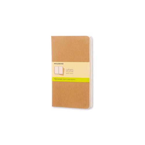 MOLESKINE CAHIER JOURNAL KRAFT BROWN PLAIN QUADERNO 210 X 130 MM 80 FOGLI BIANCHI COL. AVANA CONF 3 Pz.