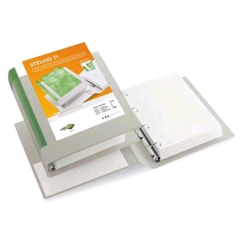 SEI ROTA STELVIO RACCOGLITORE PERSONALIZZABILE 4 ANELLI A D DA 30MM IN COLPAN 220X300MM DORSO 4.5CM COL. BIANCO