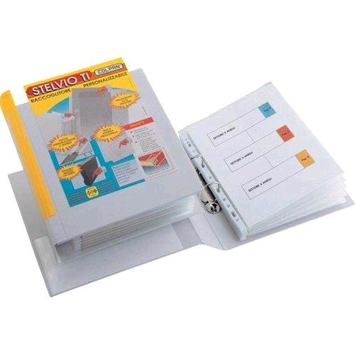 SEI ROTA STELVIO RACCOGLITORE PERSONALIZZABILE 2 ANELLI A Q DA 65MM IN COLPAN 220X300MM DORSO 9.5CM COL. BIANCO