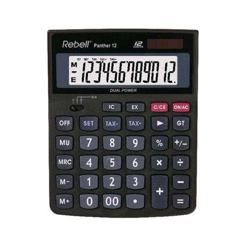 REBELL PANTHER12 CALCOLATRICE DA TAVOLO A 12 CIFRE BLACK