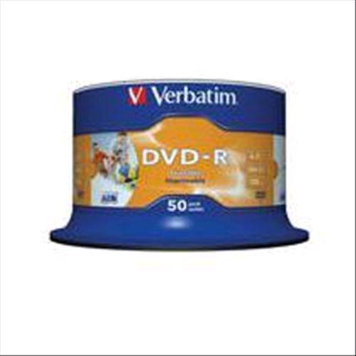 VERBATIM DVD-R 4 7GB 16X PRINTABLE SPINDLE 50 PZ