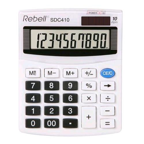 REBELL SDC410 CALCOLATRICE DA TAVOLO 10 CIFRE COL. BIANCO