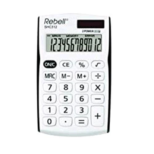 REBELL SHC312BK CALCOLATRICE TASCABILE 12 CIFRE COL. NERO