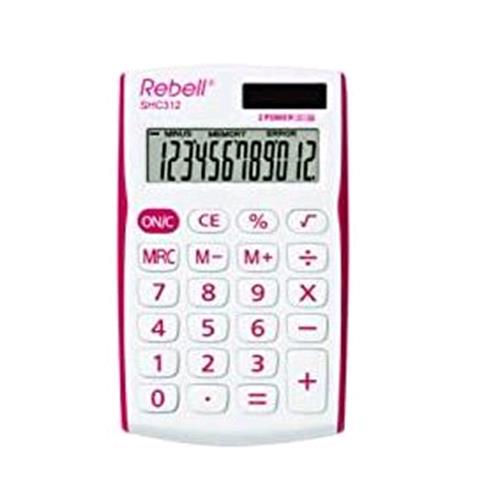 REBELL SHC312RD CALCOLATRICE TASCABILE 12 CIFRE COL. ROSSO