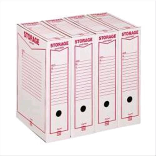 KING MEC STORAGE SCATOLE ARCHIVIO IN CARTONE 230X330 mm DORSO 9 CM COL. BIANCO/ROSSO CONF 32 Pz.