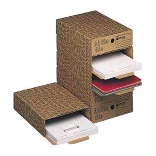 KING MEC A4 FILE  SCATOLA ARCHIVIO MODULARE IN CARTONE 260X80X350 mm COL. AVANA CONF 6 Pz.