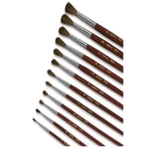 LEBEZ PENNELLI IN PELO DI PONY PUNTA TONDA FORMATO 1 MANICO IN LEGNO COL. MARRONE CONF 12 Pz.