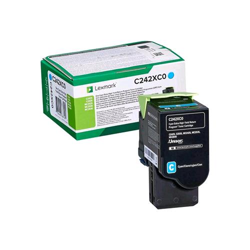 LEXMARK C242XC0 TONER CIANO PER C2425DW / C2535DW / MC2425ADW / MC2535ADWE / MC2640ADWE 3.500 PAGINE