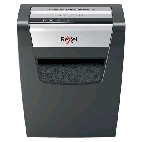 REXEL MOMENTUM X312 DISTRUGGIDOCUMENTI A FRAMMENTO CESTINO 23LT CAPACITA' 12 FOGLI COL. GRIGIO