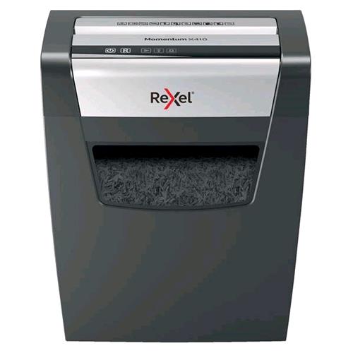 REXEL MOMENTUM X410 DISTRUGGIDOCUMENTI A FRAMMENTO CESTINO 23LT CAPACITA' 10 FOGLI COL. GRIGIO