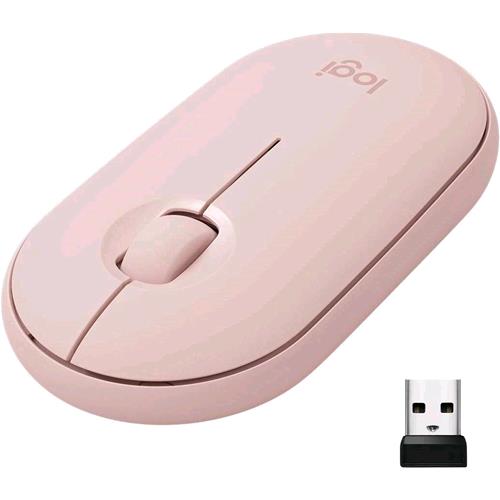 LOGITECH PEBBLE M350 MOUSE WIRELESS 2.4GHz ULTRA SILENZIOSO COM MINI RICEVITORE USB ROSA