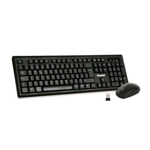 HAMLET KIT MOUSE E TASTIERA WIRELESS 1.200 DPI LAYOUT ITALIANO NANO RICEVITORE USB BLACK